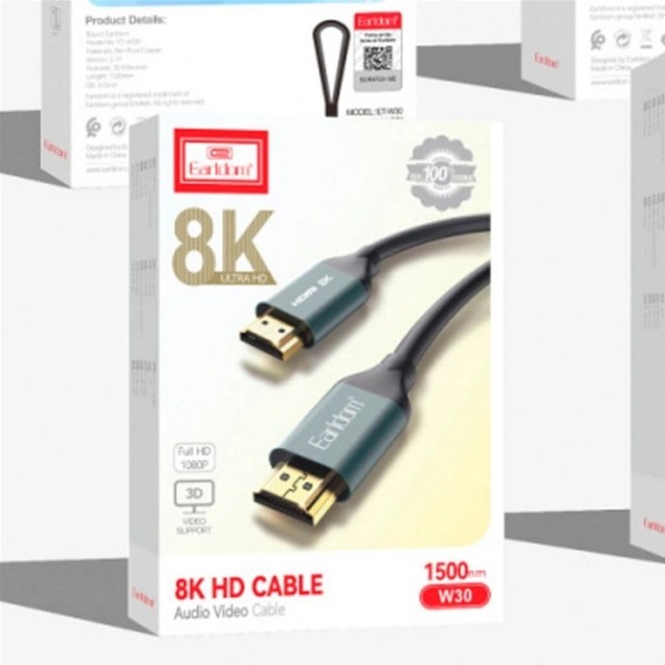 Фото - Кабель HDMI Earldom HDMI-HDMI ET-W30 8K/1.5M Black (HD-000003)